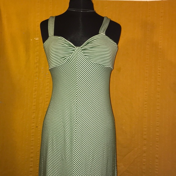 green and white maxi dress